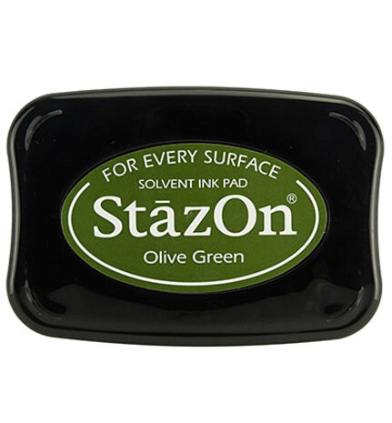 Tsukineko StazOn Olive Green Solvent Ink Pad Tsukineko StazOn Olive Green Solvent Ink Pad