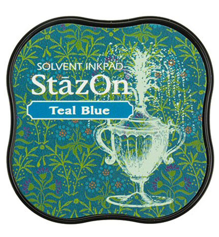 Tsukineko StazOn Teal Blue Midi Solvent Ink Pad (SZM-63) Tsukineko StazOn Teal Blue Midi Solvent Ink Pad (SZM-63)
