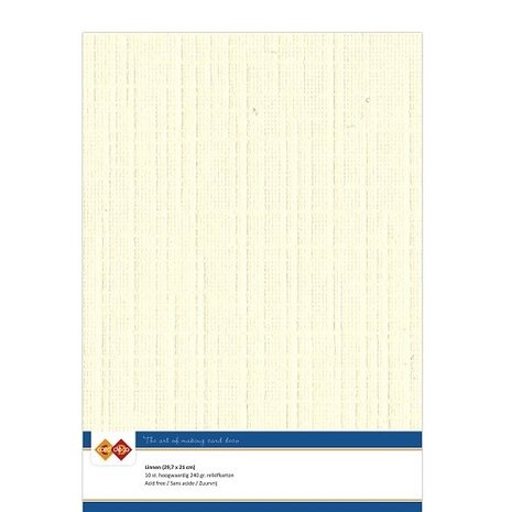 Card Deco Linen Cardstock Cream 10 Vel A4 (LKK-A402)