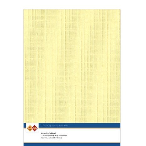 Card Deco Linen Cardstock Yellow 10 Vel A4 (LKK-A404)