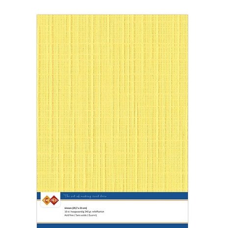 Card Deco Linen Cardstock Bright Yellow 10 Vel A4 (LKK-A406)