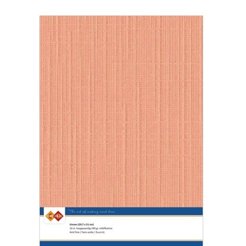 Card Deco Linen Cardstock Soft Orange 10 Vel A4 (LKK-A410)
