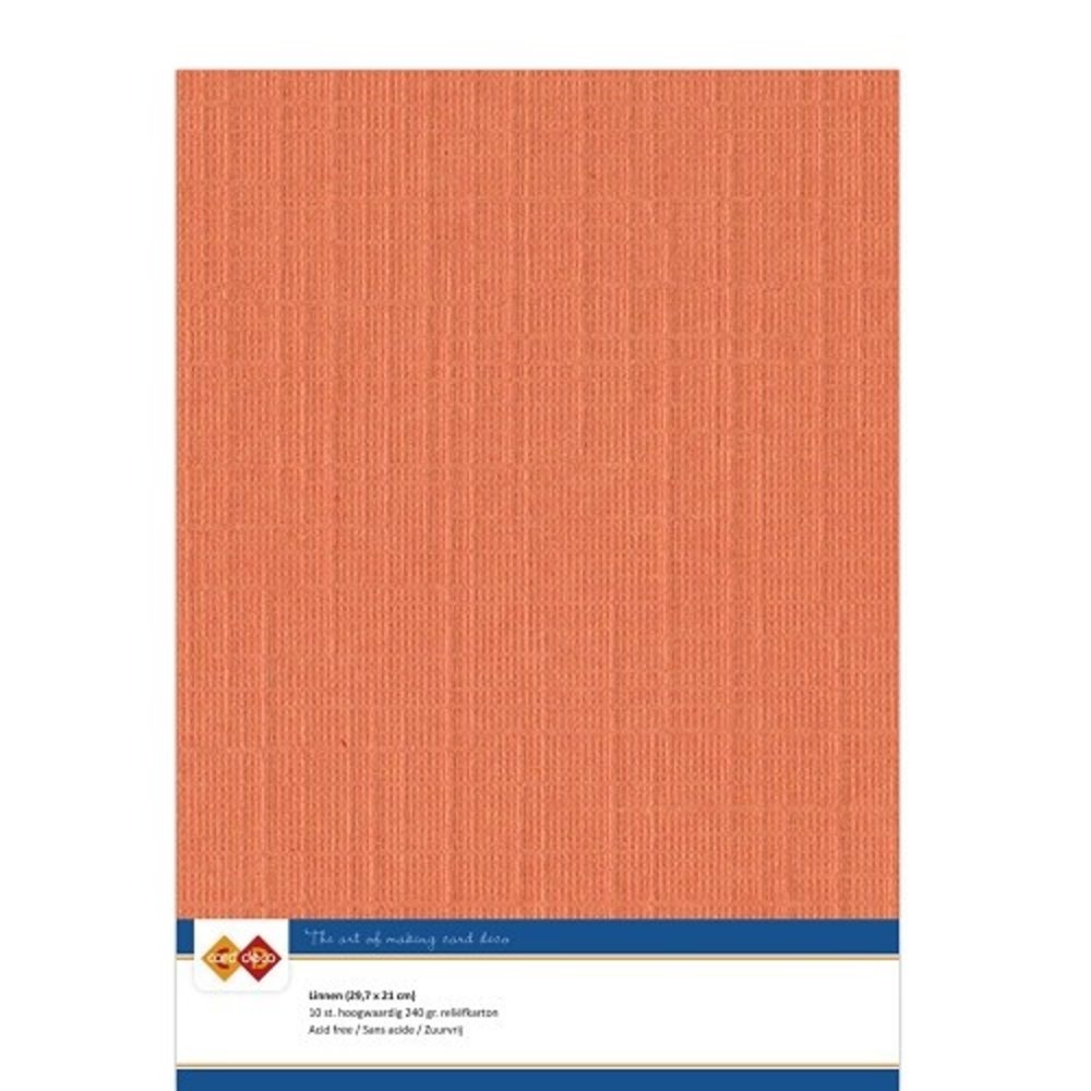 Card Deco Linen Cardstock Orange 10 Vel A4 (LKK-A411)