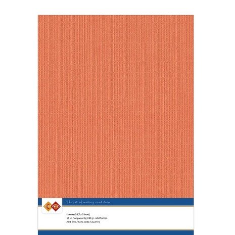 Card Deco Linen Cardstock Orange 10 Vel A4 (LKK-A411)