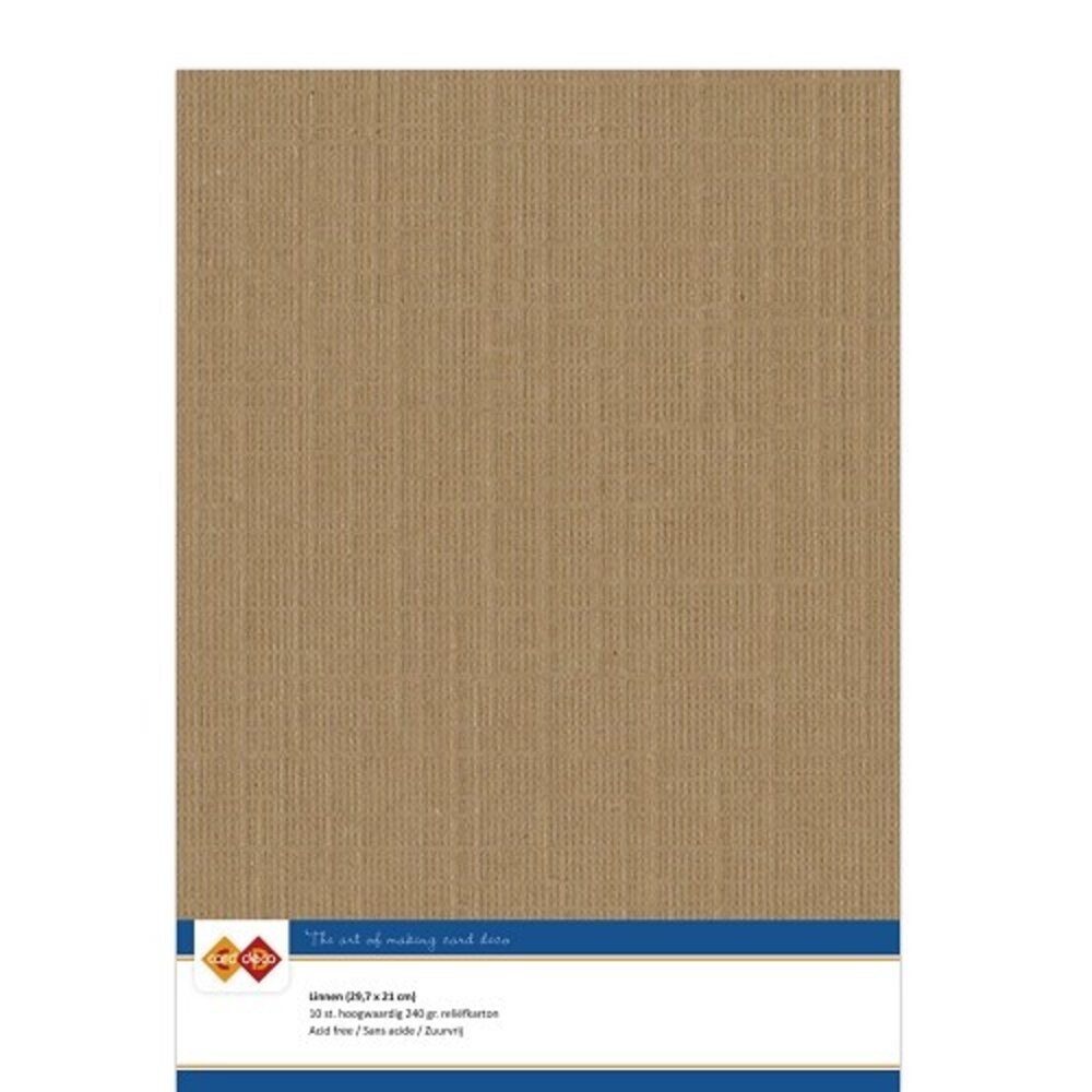 Card Deco Linen Cardstock Coffee Brown 10 Vel A4 (LKK-A412)