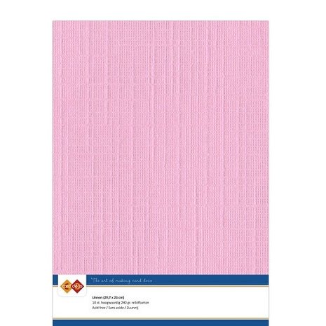 Card Deco Linen Cardstock Pink 10 Vel A4 (LKK-A416)