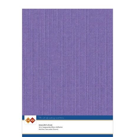 Card Deco Linen Cardstock Violet 10 Vel A4 (LKK-A418)