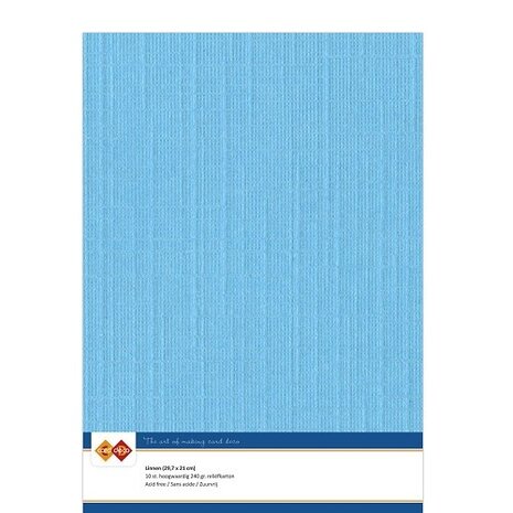 Card Deco Linen Cardstock Sky Blue 10 Vel A4 (LKK-A429)