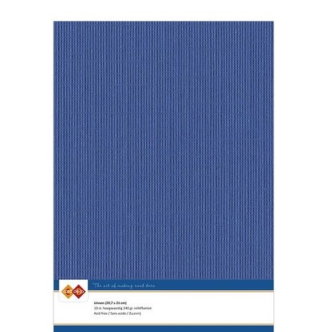 Card Deco Linen Cardstock Ultramarine 10 Vel A4 (LKK-A439)