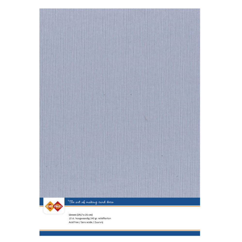 Card Deco Linen Cardstock Old Blue 10 Vel A4 (LKK-A452)