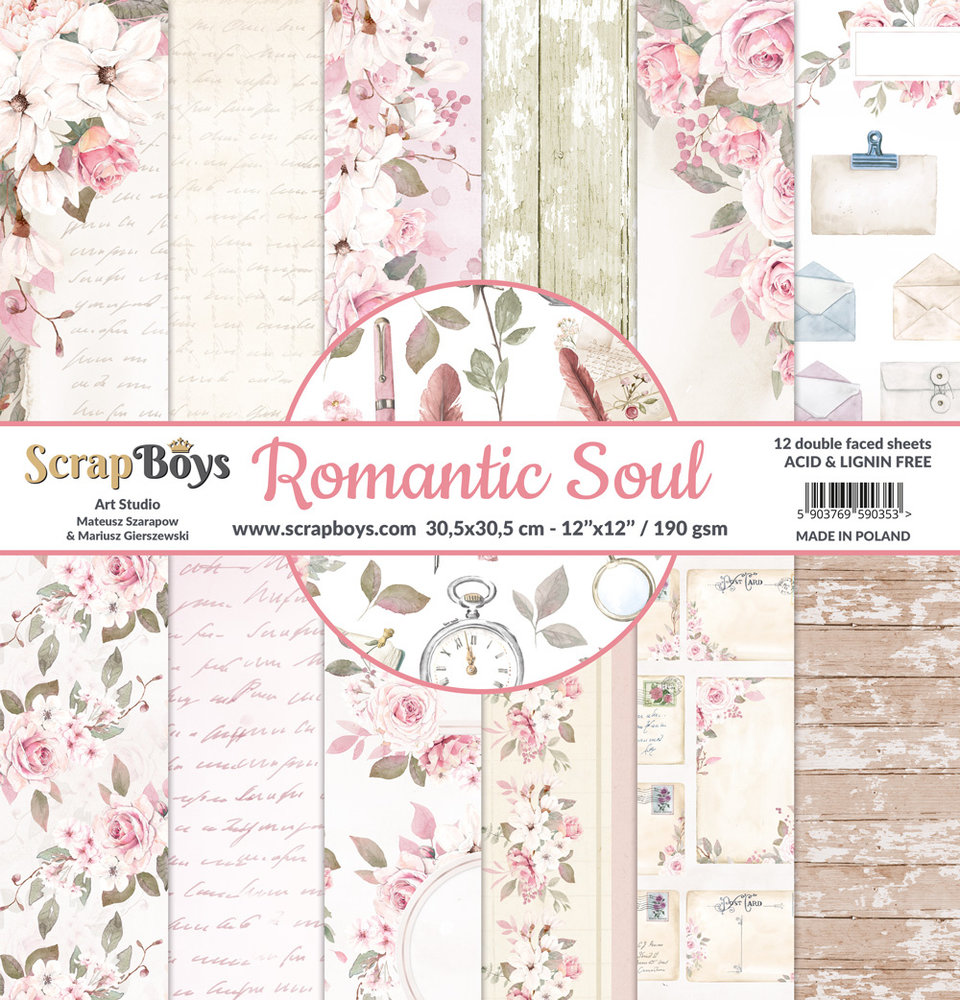 ScrapBoys Romantic Soul 12x12 Inch Paper Set (ROSO-08) ScrapBoys Romantic Soul 12x12 Inch Paper Set (ROSO-08)
