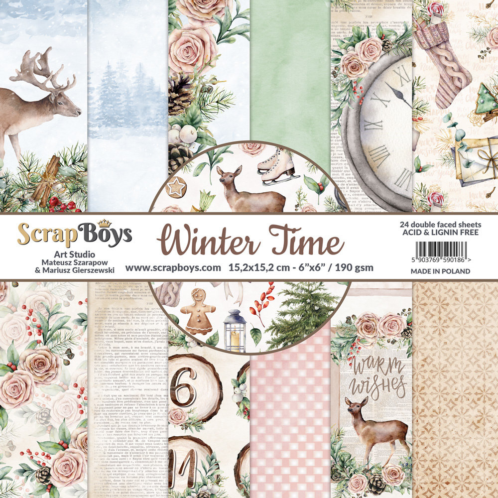 ScrapBoys Winter Time 6x6 Inch Paper Pad (WITI-09)