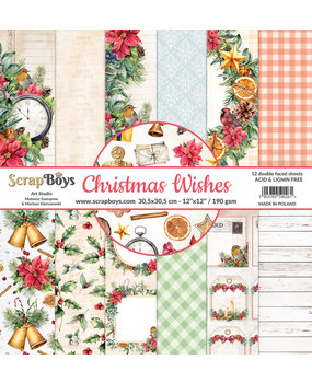 ScrapBoys Christmas Wishes 12x12 Inch Paper Set (CHWI-08)