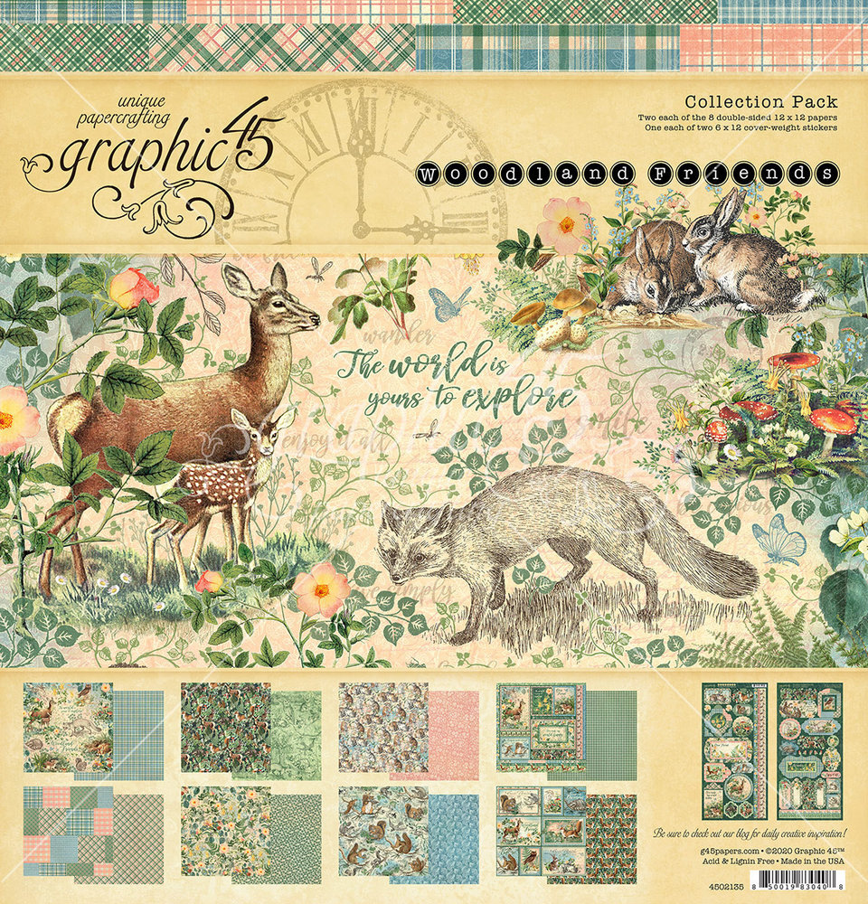 Graphic 45 Woodland Friends 12x12 Inch Collection Pack (4502135) Graphic 45 Woodland Friends 12x12 Inch Collection Pack (4502135)
