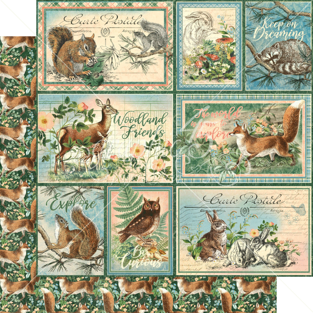 Graphic 45 Woodland Friends 8x8 Inch Paper Pad (4502134) Graphic 45 Woodland Friends 8x8 Inch Paper Pad (4502134)