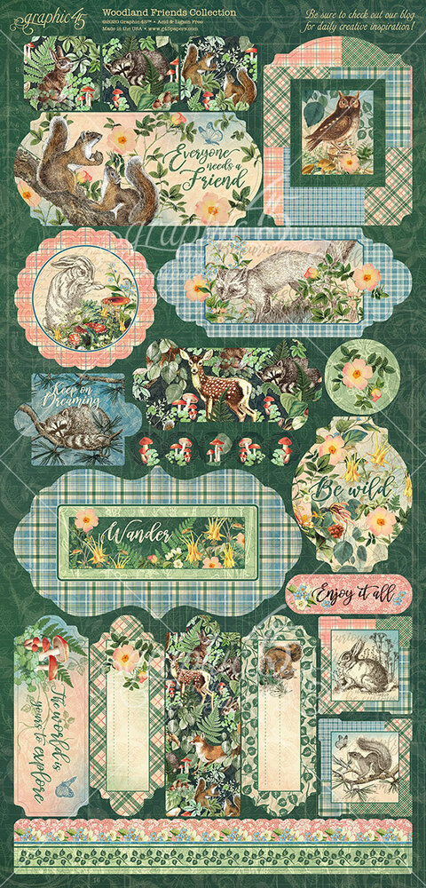 Graphic 45 Woodland Friends Stickers (4502138) Graphic 45 Woodland Friends Stickers (4502138)