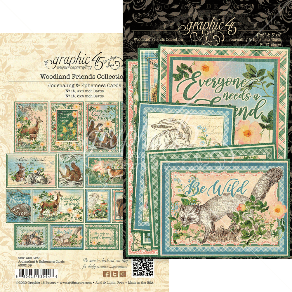 Graphic 45 Woodland Friends Journaling & Ephemera Cards (4502139) Graphic 45 Woodland Friends Journaling & Ephemera Cards (4502139)