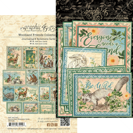 Graphic 45 Woodland Friends Journaling & Ephemera Cards (4502139) Graphic 45 Woodland Friends Journaling & Ephemera Cards (4502139)