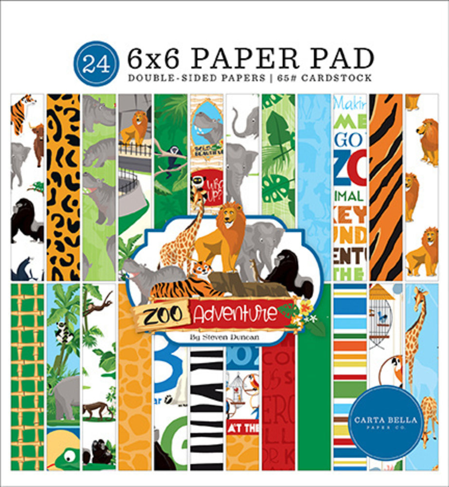 Carta Bella Zoo Adventure 6x6 Inch Paper Pad (CBZA128023) Carta Bella Zoo Adventure 6x6 Inch Paper Pad (CBZA128023)