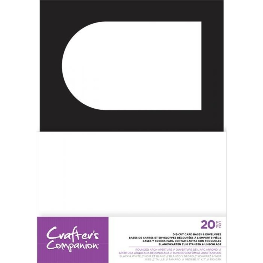 Crafter's Companion Arched Window Aperture 5x7 Inch Die-Cut Card Bases & Envelopes (CC-CB-ARCH)