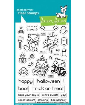 Lawn Fawn Fox Costumes Before 'n Afters Clear Stamps (LF2401)