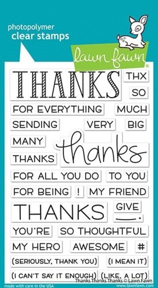 Lawn Fawn Thanks Thanks Thanks Clear Stamps (LF2405) Lawn Fawn Thanks Thanks Thanks Clear Stamps (LF2405)