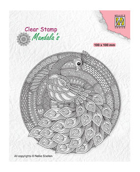 Nellie Snellen Clear Stamp Mandala Peacock (CSMAN004) Nellie Snellen Clear Stamp Mandala Peacock (CSMAN004)