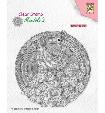 Nellie Snellen Clear Stamp Mandala Peacock (CSMAN004) Nellie Snellen Clear Stamp Mandala Peacock (CSMAN004)