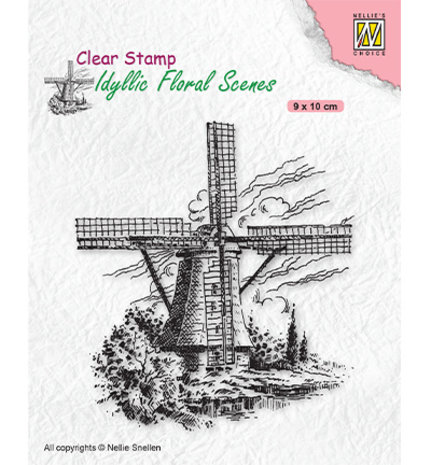 Nellie Snellen Clear Stamp Idyllic Floral Scenes Wind-Mill (IFS029)
