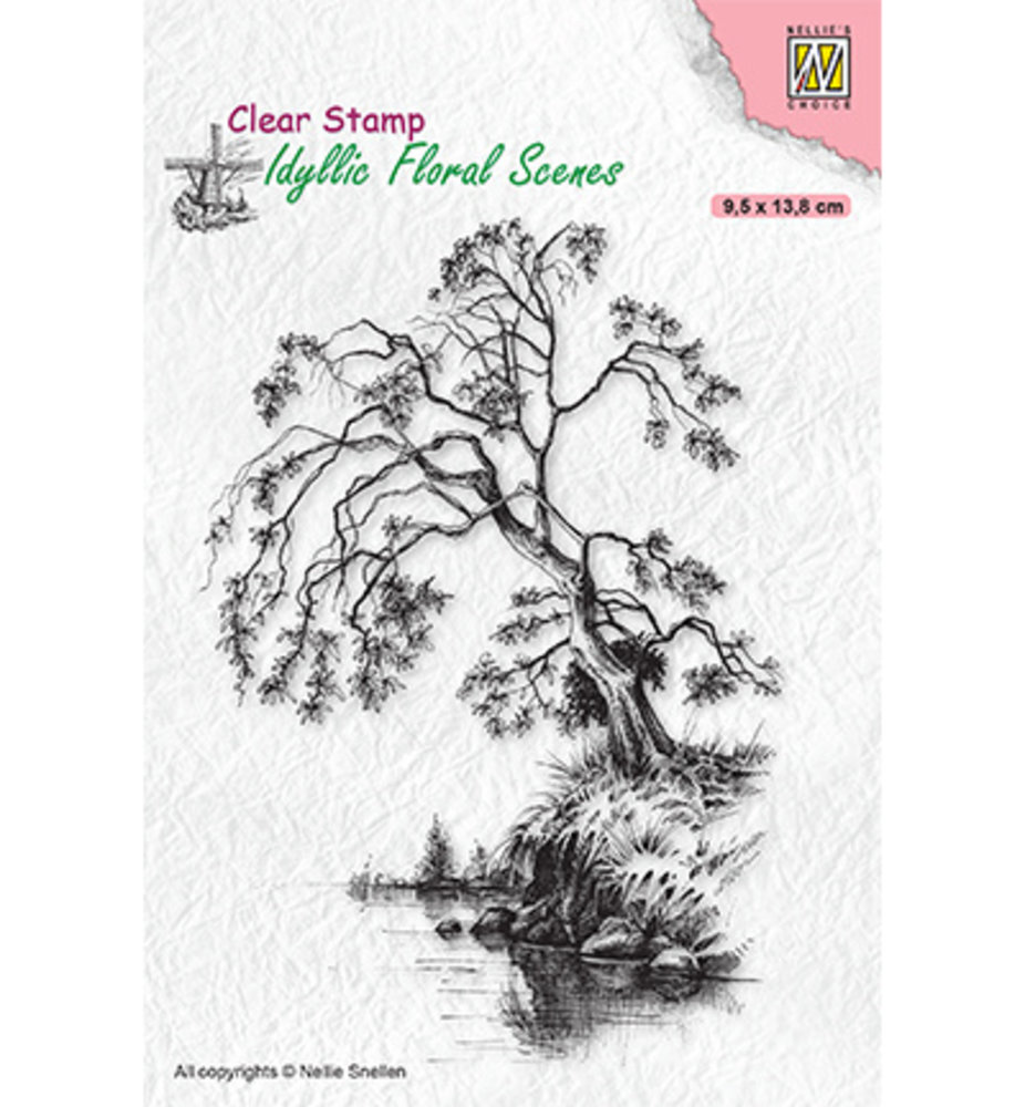 Nellie Snellen Clear Stamp Idyllic Floral Scenes Tree On Waterside (IFS030) Nellie Snellen Clear Stamp Idyllic Floral Scenes Tree On Waterside (IFS030)