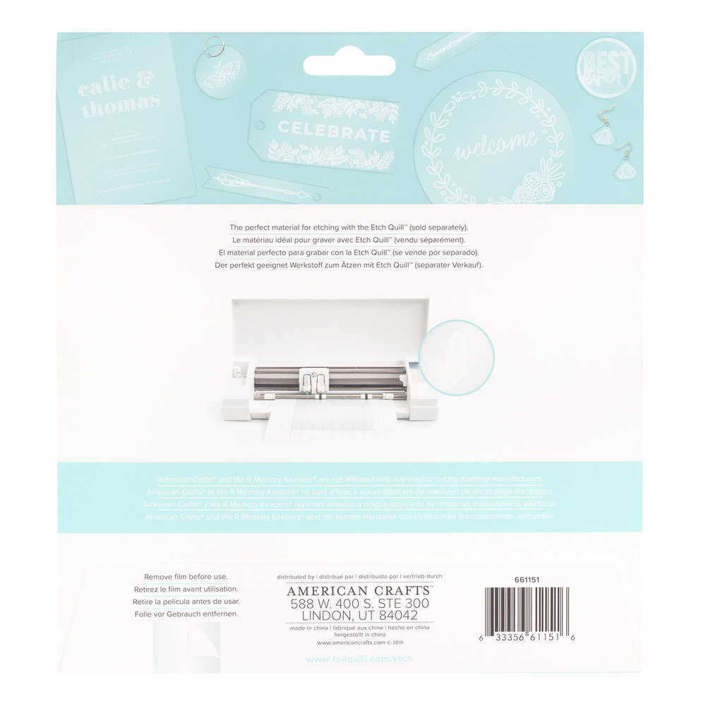 We R Memory Keepers Etch Quill Etch Acetate Sheets Clear (661151)