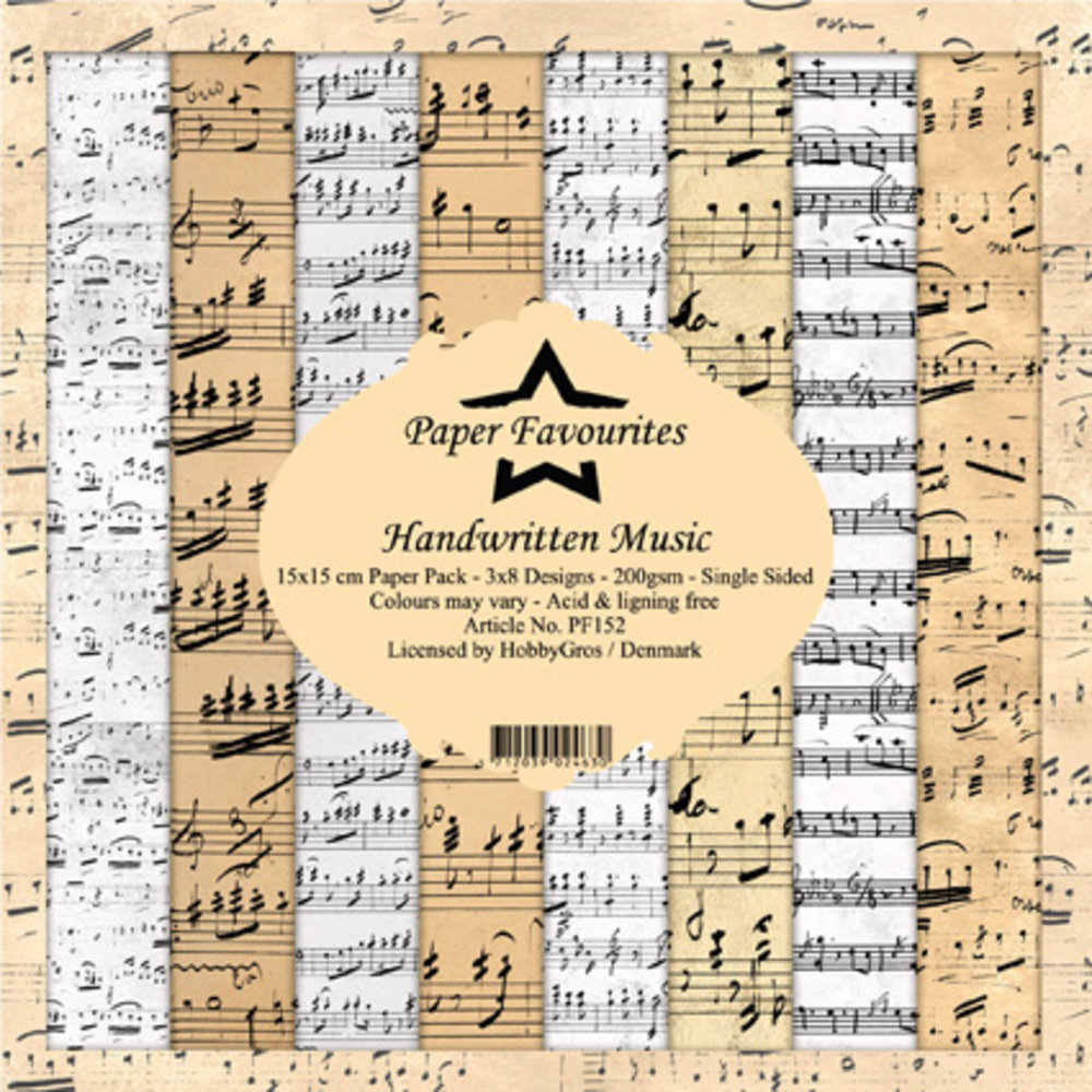 Paper Favourites Handwritten Music 6x6 Inch Paper Pack (PF152)