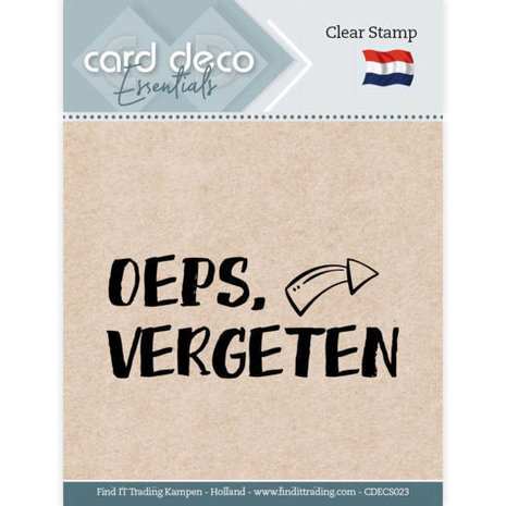 Card Deco Clear Stamp Oeps, Vergeten (CDECS023)