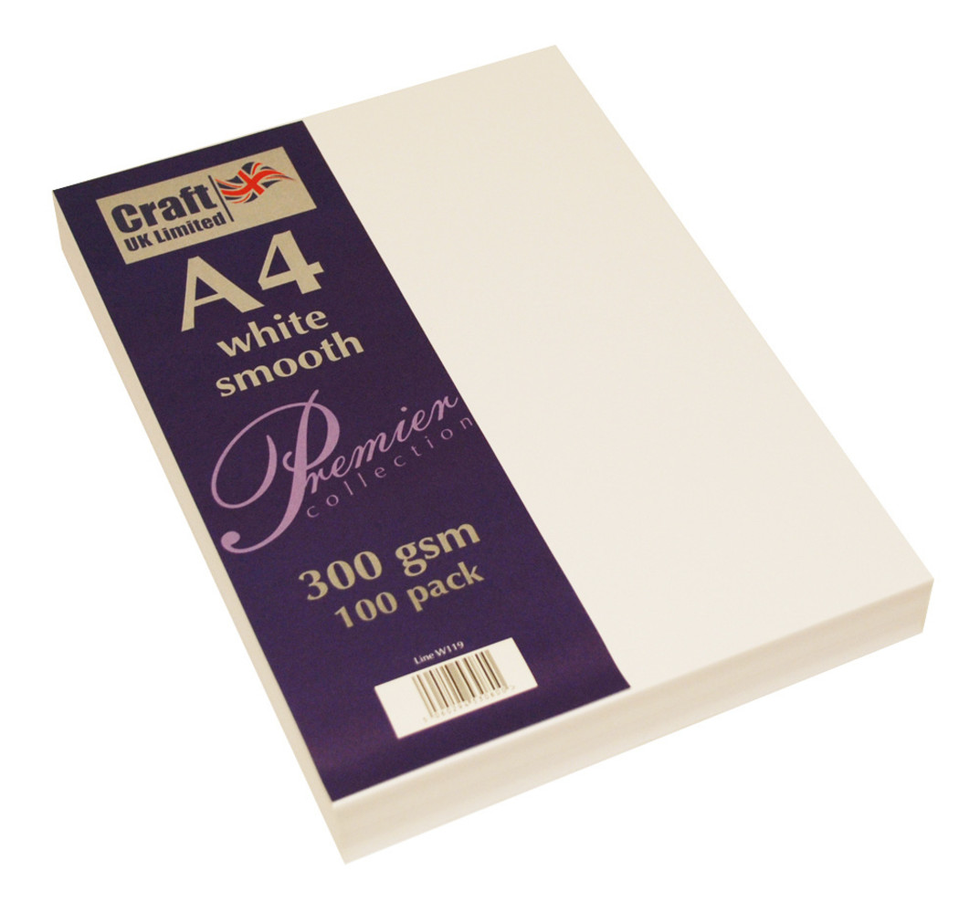 Craft UK Limited Premium Collection A4 White Smooth Paper Pack (CUKW119)
