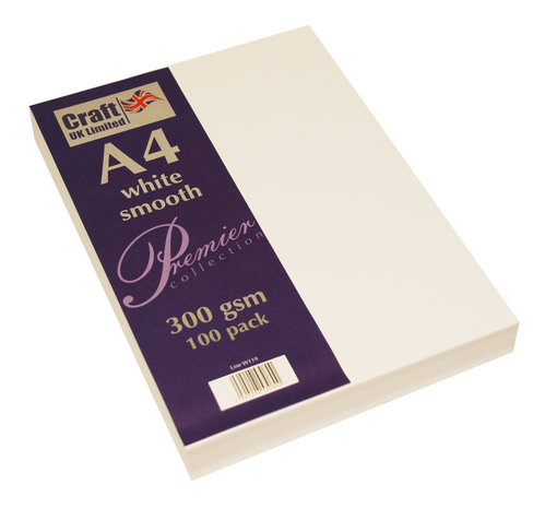 Craft UK Limited Premium Collection A4 White Smooth Paper Pack (CUKW119)
