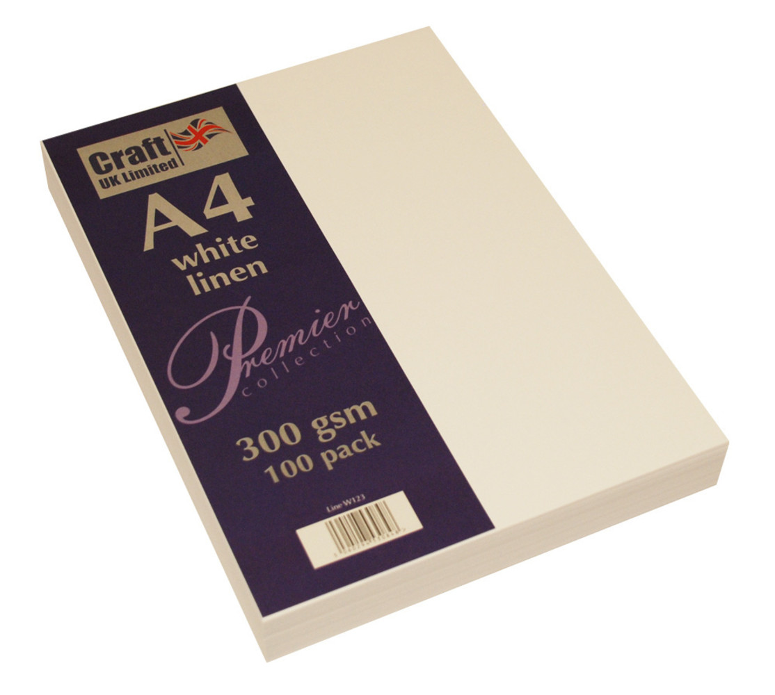 Craft UK Limited Premium Collection A4 White Linen Paper Pack (CUKW123) Craft UK Limited Premium Collection A4 White Linen Paper Pack (CUKW123)