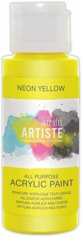 Artiste Acrylic Paint Neon Yellow (DOA 766074)