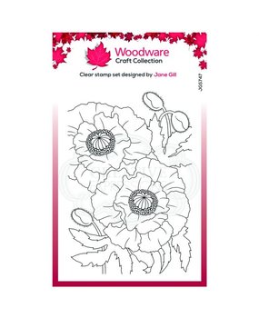 Woodware Singles Poppies Clear Stamp Set (JGS747) Woodware Singles Poppies Clear Stamp Set (JGS747)