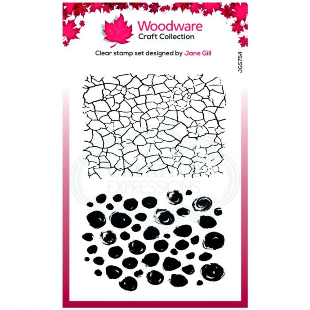 Woodware Singles Crackles & Dots Clear Stamp Set (JGS754) Woodware Singles Crackles & Dots Clear Stamp Set (JGS754)