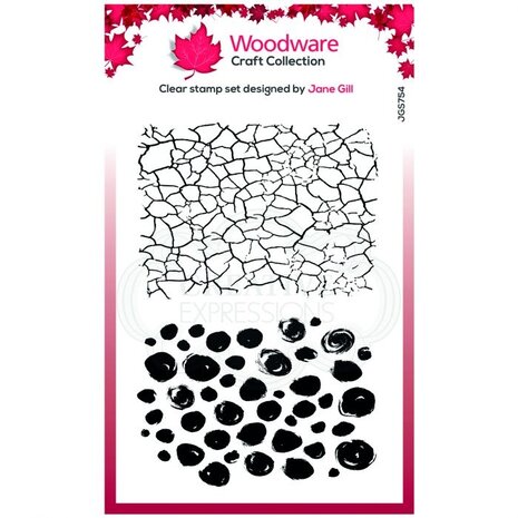 Woodware Singles Crackles & Dots Clear Stamp Set (JGS754) Woodware Singles Crackles & Dots Clear Stamp Set (JGS754)