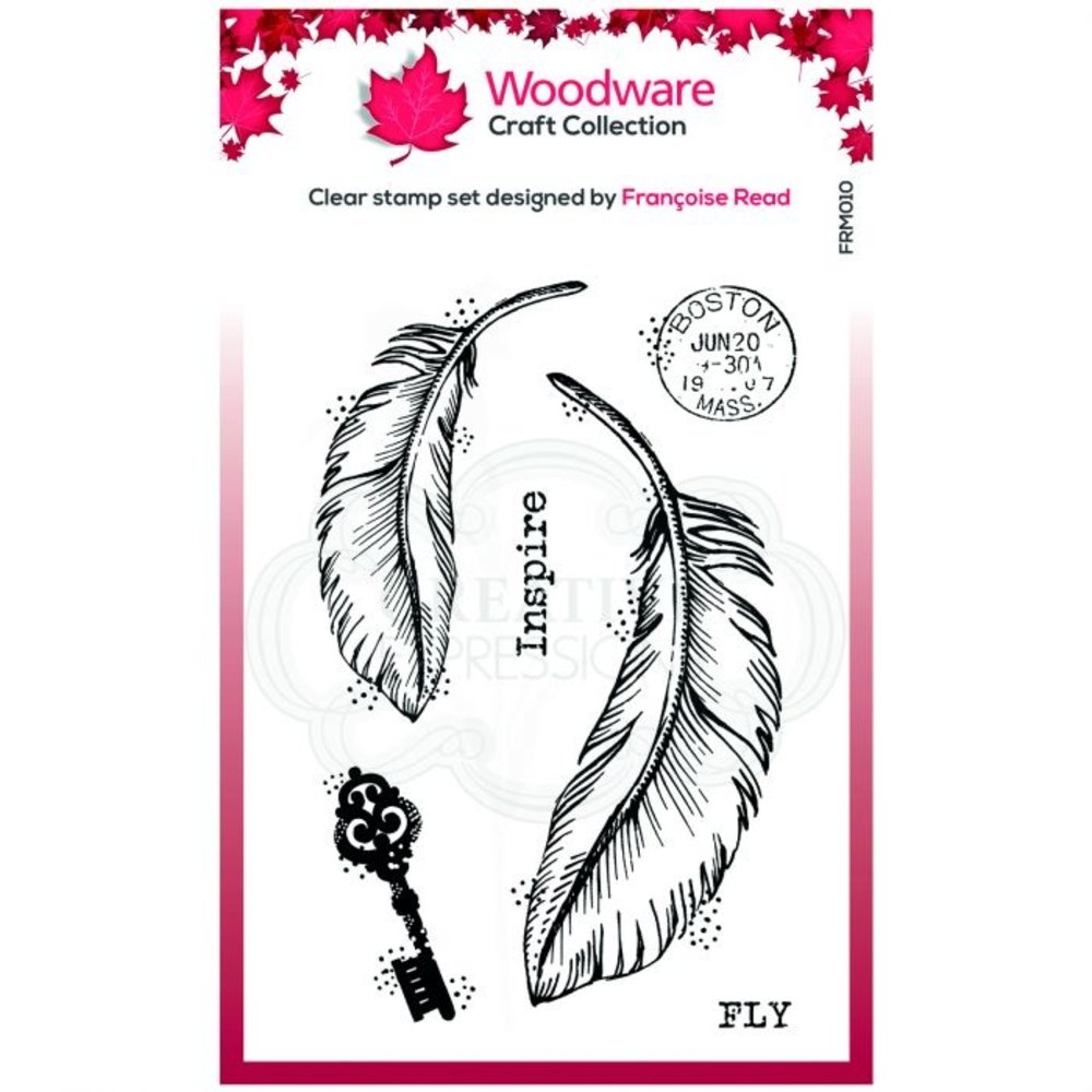 Woodware Singles Two Feathers Clear Stamp Set (FRM010)