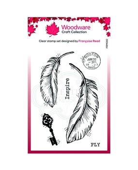 Woodware Singles Two Feathers Clear Stamp Set (FRM010)