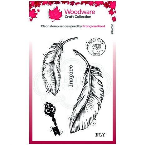 Woodware Singles Two Feathers Clear Stamp Set (FRM010)