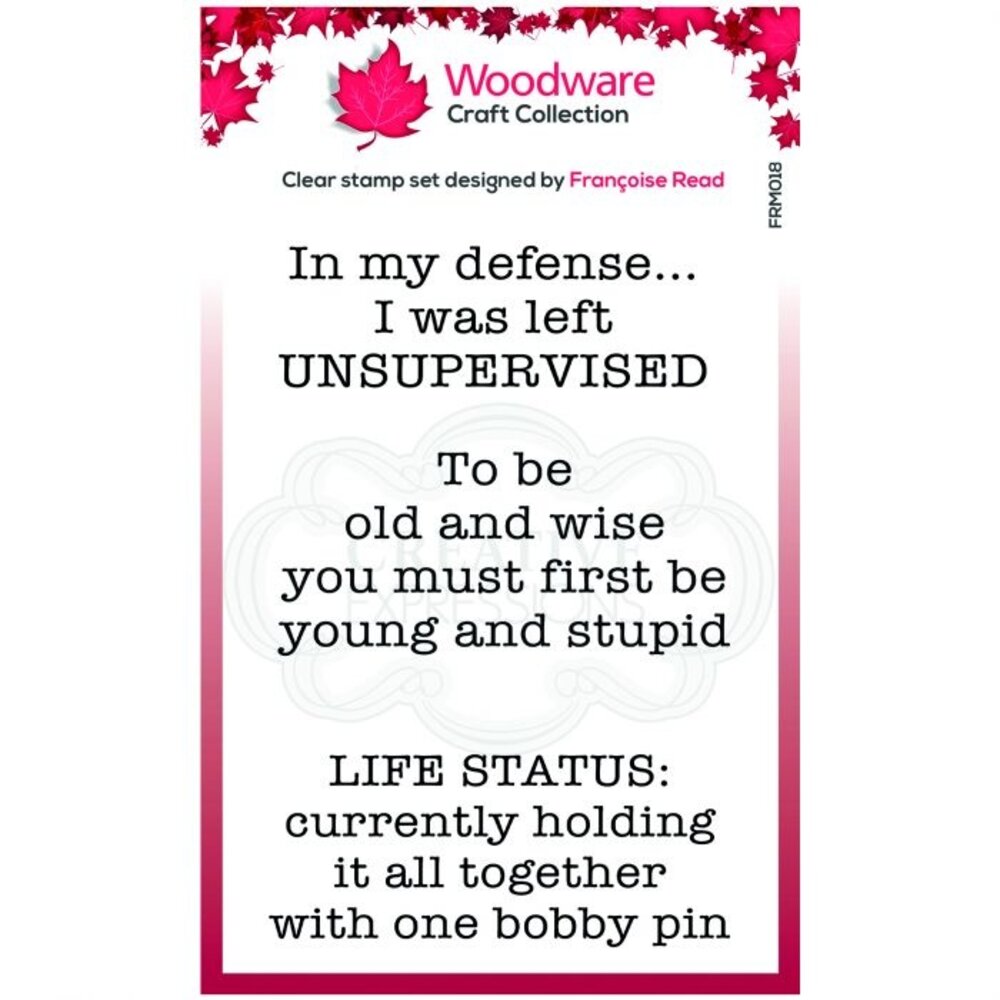 Woodware Singles Life Status Clear Stamp Set (FRM018) Woodware Singles Life Status Clear Stamp Set (FRM018)