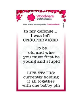 Woodware Singles Life Status Clear Stamp Set (FRM018) Woodware Singles Life Status Clear Stamp Set (FRM018)