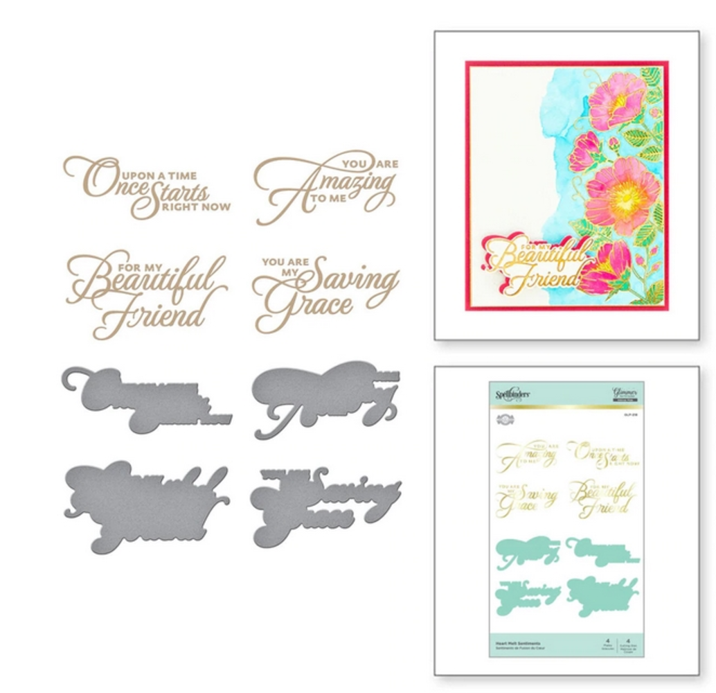 Spellbinders Heart Melt Sentiments Glimmer Hot Foil Plate & Die Sets (GLP-218) Spellbinders Heart Melt Sentiments Glimmer Hot Foil Plate & Die Sets (GLP-218)