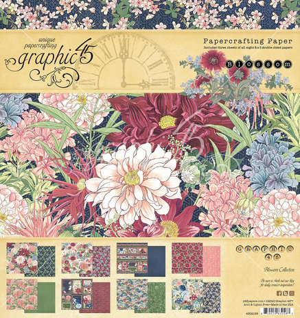 Graphic 45 Blossom 8x8 Inch Paper Pad (4502159) Graphic 45 Blossom 8x8 Inch Paper Pad (4502159)