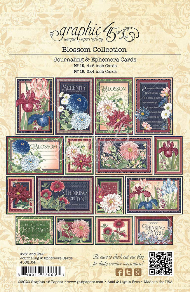 Graphic 45 Blossom Journaling & Ephemera Cards (4502164) Graphic 45 Blossom Journaling & Ephemera Cards (4502164)