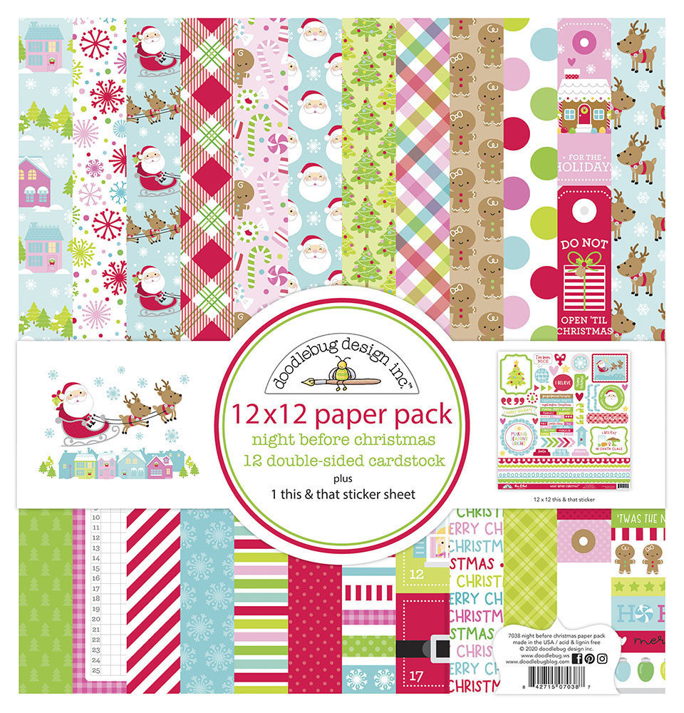 Doodlebug Design Inc. Night Before Christmas 12x12 Inch Paper Pack (7038)