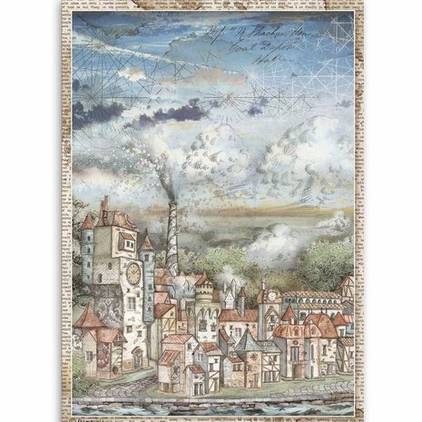 Stamperia Sir Vagabond Rice Paper A4 Cityscape (DFSA4514)